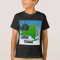 New York Map, Statue of Liberty, Monument T-Shirt