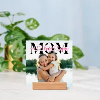 I Love You Mom Heart Typography Photo Holder