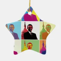 President Obama Pop Art Ceramic Ornament