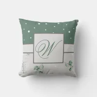 Briannamae Botanical Small Print Gray Block Throw Pillow