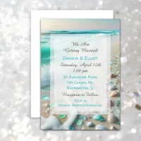 Sea Glass Coastal Wedding Invitation