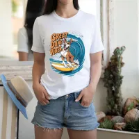 The Wave Rider Great Dane Dog Surfing T-Shirt