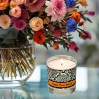 Colored and Floral Sketch Scented Candle