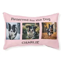 Reserved for the Dog Multi Photo Collage Chic Pink Pet Bed