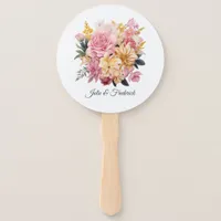 Blush and Gold Floral Wedding Hand Fan