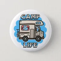 Camp Life | Retro Camper Button