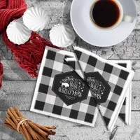 Wild Wonderful Christmas Black Buffalo Plaid ID604 Napkins