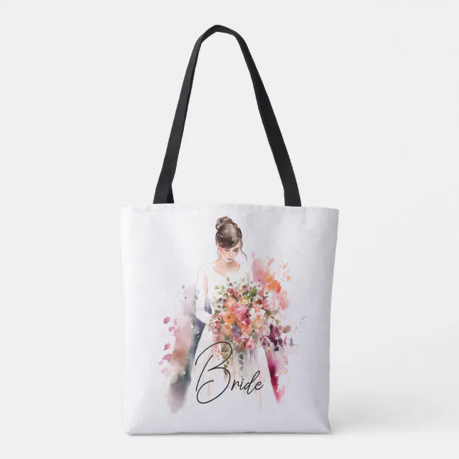 Bride in Watercolor | Wedding Tote Bag