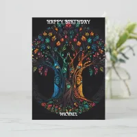 Birthday Card with Tree in full color Invitation