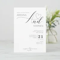 Budget Ampersand Minimalist Elegant Script Wedding Invitation