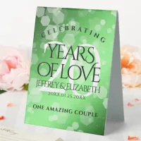 Elegant 20th Emerald Wedding Anniversary Table Tent Sign