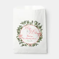 Miss to Mrs. Coquette Mistletoe Bridal Shower  Favor Bag