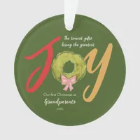 Grandparents First Christmas Keepsake Memento Joy Ornament