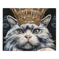 Grey Cat in a Crown Jigsaw Puzzle