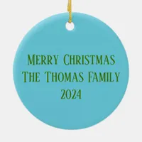 Christmas Holiday Charm Pattern - Personalized Ceramic Ornament