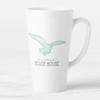 Beach House Seagull Aqua Blue ID623 Latte Mug