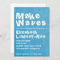 Make Waves Surf Graduation Party Invitation