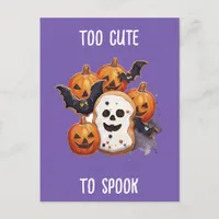 Too Cute Halloween Cookies To Spook Holiday Postcard