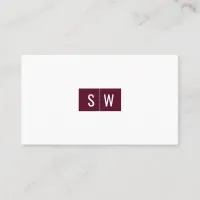 Initial Logo Minimal Modern Sleek Burgundy Business Card