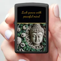 Buddhist Carving: Intricate Leaves & Orbs Zippo Lighter