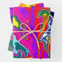 Rainbow River Fluid Art Wrapping Paper Sheets
