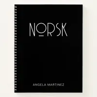 Black and White Retro Style Language Study Notebook