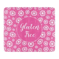 Pretty Pink and White Floral Gluten Free Celiac Cutting Board