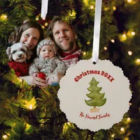 Simple Minimal Christmas Tree Year Keepsake Photo Ornament Card