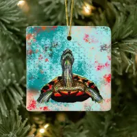 Abstract Turtle Artwork Ceramic Ornament