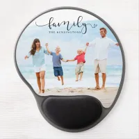 Trendy Elegant Script Typography Family Photo Gel Mouse Pad