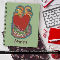 Heart the Beat: Doodles for Music Lovers: Green Notebook