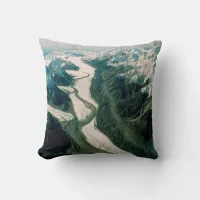 Alaska Mountain Range-Aerial View Throw Pillow