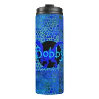 Personalized Blue  Dinosaur Hide Thermal Tumbler