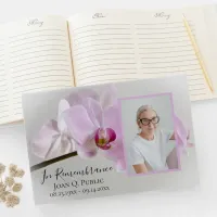 Pink Orchids on Stem Funeral Memorial Guest Book