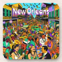 New Orleans, Louisiana People Having Fun Beverage Coaster