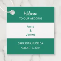 Modern Stylish Emerald Green Wedding Favor Tags