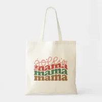 Jolly Mama Retro Groovy Christmas Holidays Tote Bag