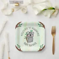 Personalized Koala Bear Themed Baby Shower Paper Plates