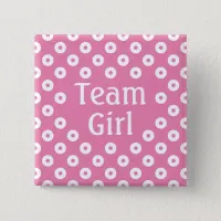 "Team Girl" Pink Polka Dot Gender Prediction Button