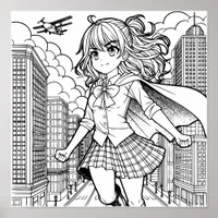 Color Me Poster  | Anime Superhero Girl