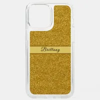 Faux Metallic Gold Glitter Artsy Abstract Add Name Speck iPhone 12 Pro Max Case