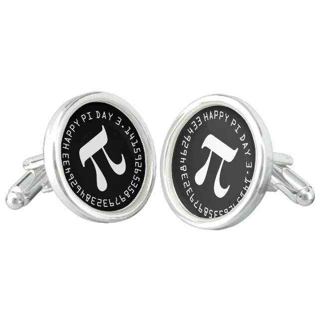 Happy Pi Day 3.14 Mathematical Constant Cufflinks