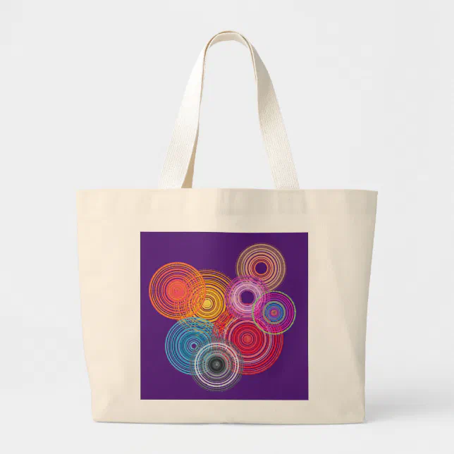 Multicolored circles large tote bag