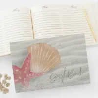 White Sands Starfish Wedding Coral/Peach ID605 Guest Book