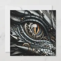 Steampunk Dragon Eye Closeup Ai Art Card