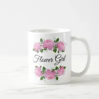 Flower Girl Pink Roses Personalized Coffee Mug