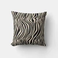 Zebra Print Black White Abstract Throw Pillow