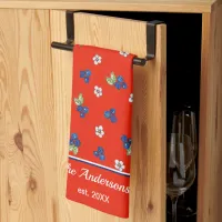 Blueberry Fourth of July Red White Blue Kitschy Kitchen Towel