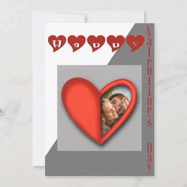 Happy Valentine’s Day - modern heart Holiday Card