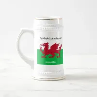 Happy St. David's Day Red Dragon Welsh Flag Beer Stein